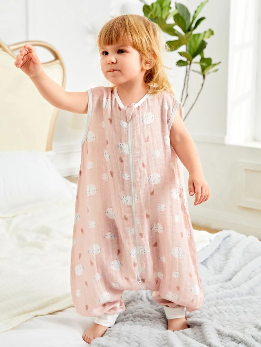 Baby Cartoon Graphic Sleeping Bag - Multicolor - View 1