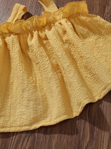 Niñas Shorts con top de tirantes ribete con fruncido - Multicolor - Ver 3