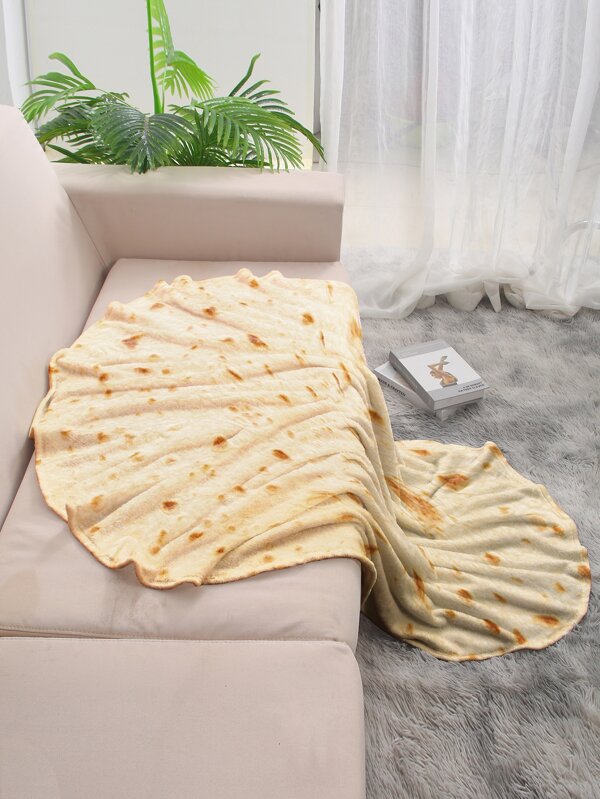 1pc Burritos Blanket, Double Sided Giant Flour Tortilla Throw Blanket