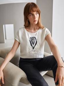 MOTF PREMIUM LINEN TULIP TOP - White - View 9