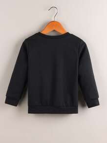 Toddler Boys Letter Graphic Sweatshirt - Black - View 2