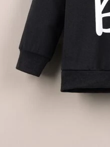 Toddler Boys Letter Graphic Sweatshirt - Black - View 5