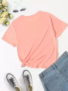 SHEIN Casual Tekst Meisje t-shirt & tank