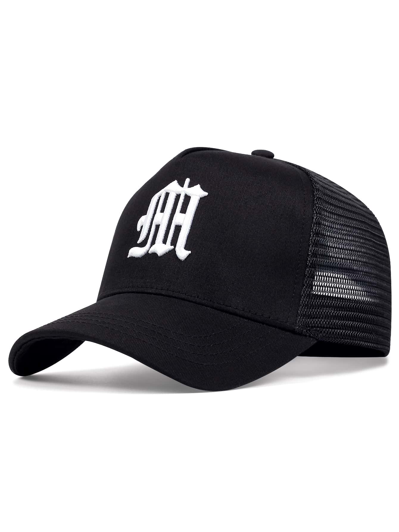 Men Letter Embroidery Baseball Cap Street - Black and White - View 1