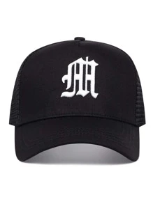 Men Letter Embroidery Baseball Cap Street - Black and White - View 4