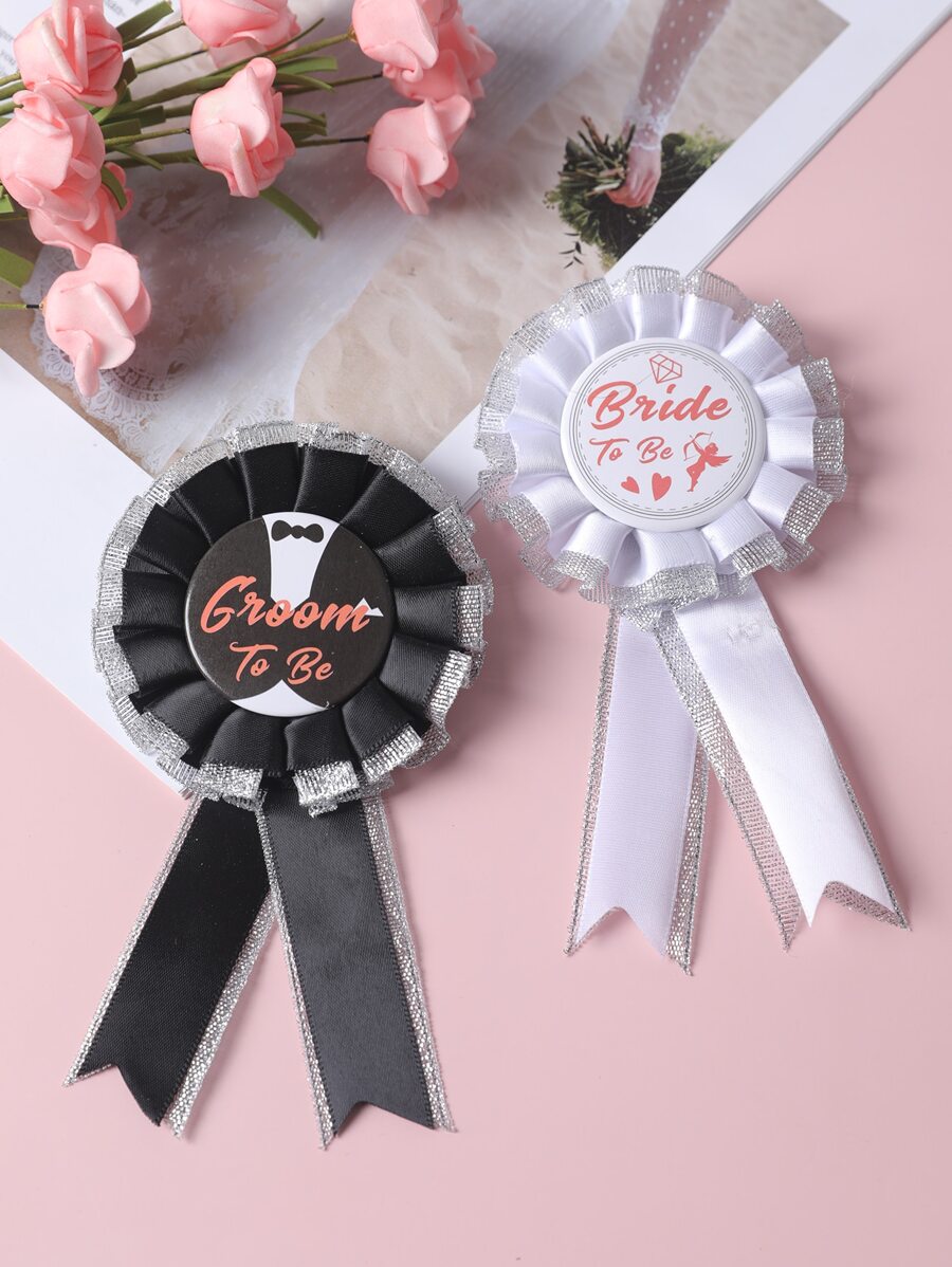 2 piezas boda fiesta distintivo - Multicolor - Ver 1