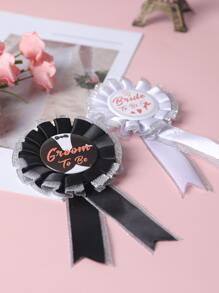 2 piezas boda fiesta distintivo - Multicolor - Ver 2