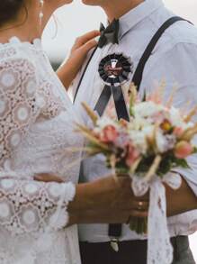 2 piezas boda fiesta distintivo - Multicolor - Ver 3