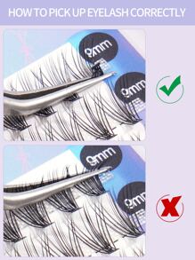 MAGEFY 240 Clusters Of Fishtail Segmented Mixed Style Eyelashes, With Longer Curls C Personal DIY Eyelashes Of Different Lengths, Natural Soft Handmade Eyelashes For Everyday Use, Manga Eyelashes For Travel Lash Clusters, Eyelash Clusters, Individual Eyelashes, Lashes, Fake Lashes - Black - View 5