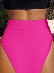SHEIN Swim High Waisted Bikini Panty,Summer Beach
