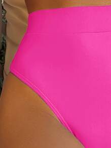 SHEIN Swim High Waisted Bikini Panty,Summer Beach