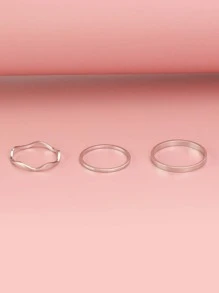 7入組扭結設計戒指 - 銀色 - 查看 5