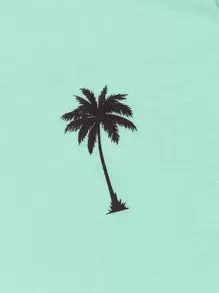 Manfinity VCAY Hombres Top tank con estampado de árbol de coco