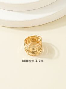 鏤空戒指 - 金黃色 - 查看 4