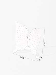 1 pieza estante de plástico para almacenamiento de joyas, soporte organizador de joyas con forma de mariposa transparente para pendientes - transparente - Ver 8
