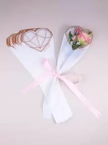 20入組愛心和字母圖案花包裝袋 - 白色 - 查看 1