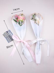 20入組愛心和字母圖案花包裝袋 - 白色 - 查看 3