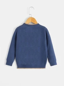 Toddler Boys Argyle Pattern Sweater - Dusty Blue - View 2