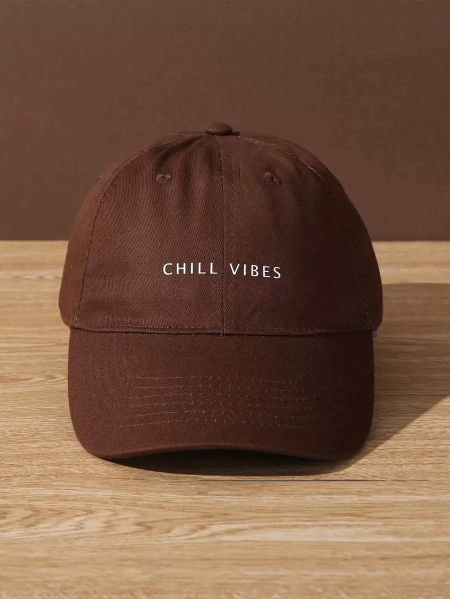 Men Letter Graphic Baseball Cap Casual - Brown - View 1