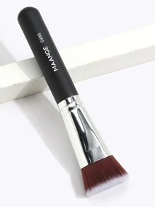 MAANGE 1支装专业密实扁平头粉底刷，化妆工具，柔软纤维材质，方便携带，旅行必备，粉底刷、遮瑕刷、腮红刷、修容刷、古铜粉刷、散粉刷、粉底刷、腮红刷 - 黑色 - 查看 2