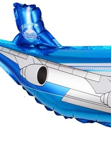 kumozawa 1pc Extra Large Blue Airplane Foil Balloon, Space Theme Balloon Party Decoration Set, Oversized Plane Balloon, Birthday Party Outdoor Decor (Straw Not Included) - Multicolor - View 2