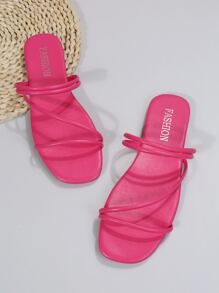 極簡風格多用途穿戴涼拖 - 玫瑰紅 - 查看 3