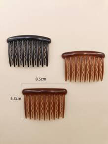 8pcs/Pack Ladies' Plastic Wavy Hair Comb, Suitable For Daily Use Casual - Multicolor - View 3