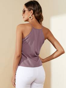 SHEIN Essnce Solid Press Crease Cami Top - Purple - View 2