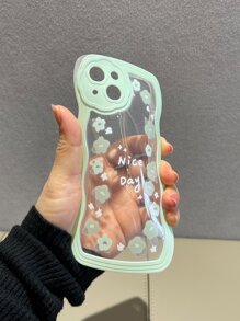 Funda para móvil con estampado de flor y letra - transparente - Ver 2