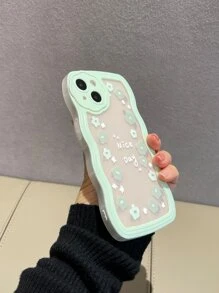 Funda para móvil con estampado de flor y letra - transparente - Ver 3