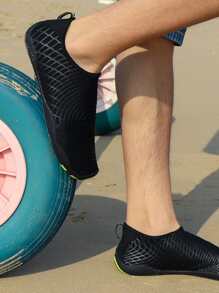 Men Plaid Pattern Creek Shoes - Black - View 5