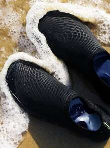 Men Plaid Pattern Creek Shoes - Black - View 2