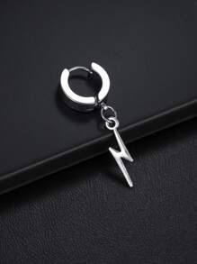 1 pieza Pendiente de acero inoxidable versátil y de moda para hombres - Plata antigua - Ver 1