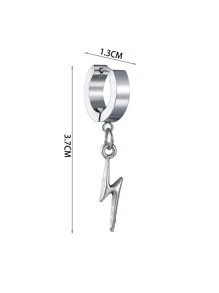 1 pieza Pendiente de acero inoxidable versátil y de moda para hombres - Plata antigua - Ver 3