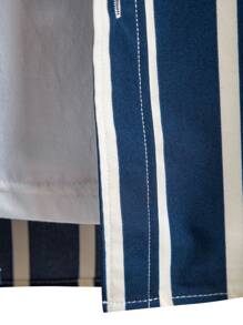 Manfinity Homme Men 1pc Striped Print Shirt - Blue and White - View 7