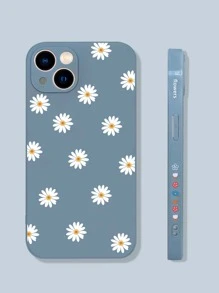 Ốp điện thoại vẽ hình hoa cúc, phiên bản quốc tế, không phải phiên bản nội địa. - Màu xanh bụi bặm - Xem 3
