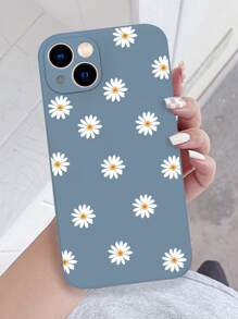 Ốp điện thoại vẽ hình hoa cúc, phiên bản quốc tế, không phải phiên bản nội địa. - Màu xanh bụi bặm - Xem 4