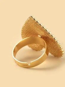 1pc Casual Exaggerated Black Heart Shaped Ring For Women, Suitable For Holiday Gifts And Daily Wear - Black - View 2