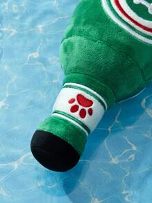 nicovaer 1pc Polyester Fabric Green Fake Beer Bottle Plush Toy With Sound For Cats & Dogs - Green - View 3