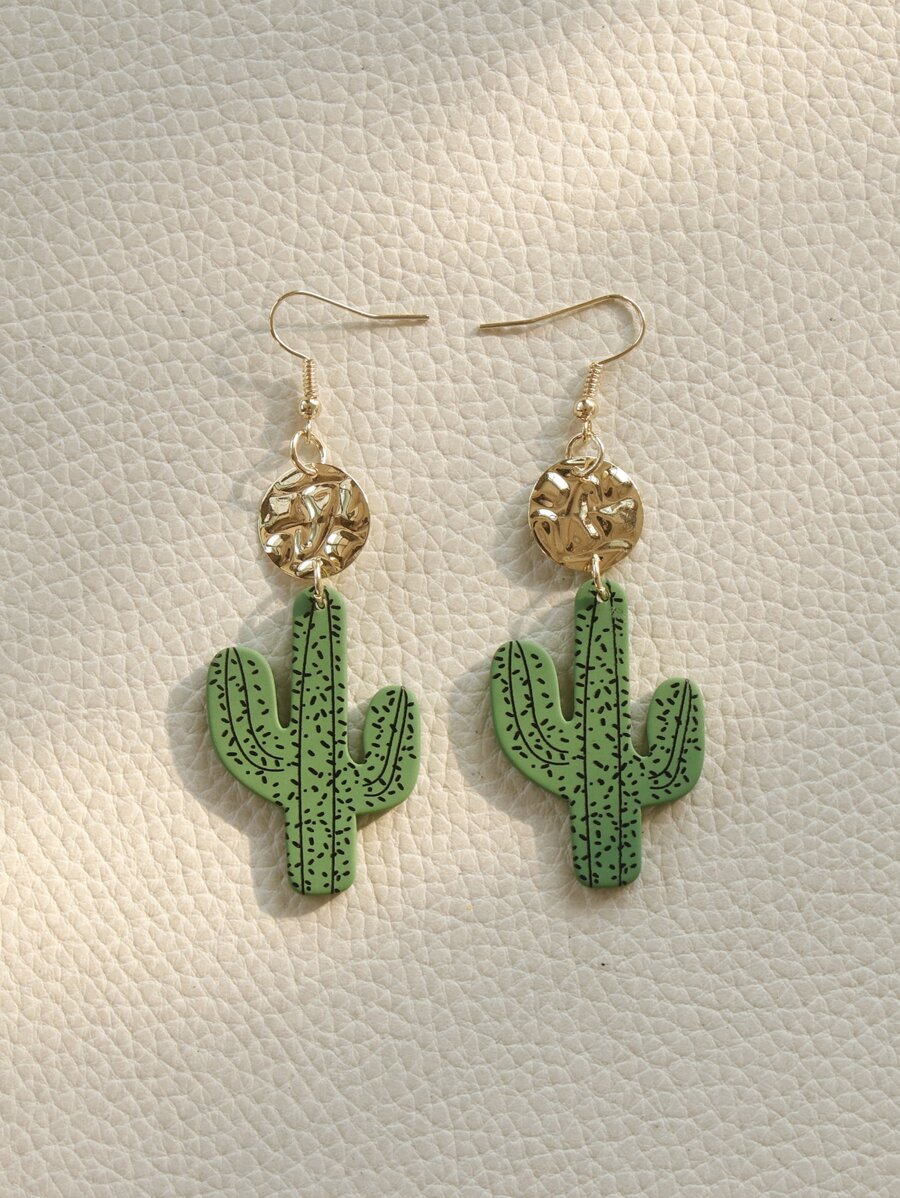 Pendientes largos cactus