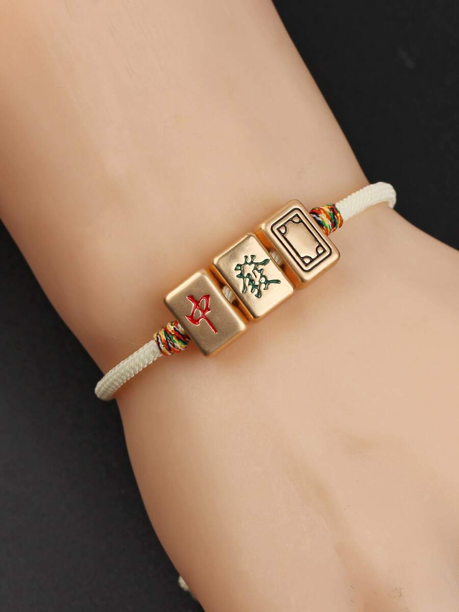 Hợp kim vòng tay trang trí mạt chược thời trang và phổ biến cho nam giới làm quà tặng trang sức và cho vẻ ngoài sành điệu - Nhiều màu - Xem 1