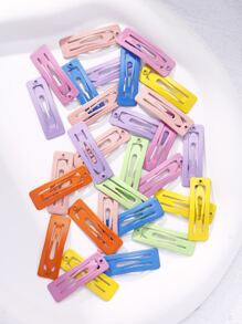 20入組隨機色幾何髮夾 - 彩色 - 查看 1