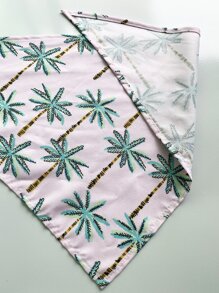 1pc Coconut Tree Print Pet Bandana - Dusty Pink - View 5