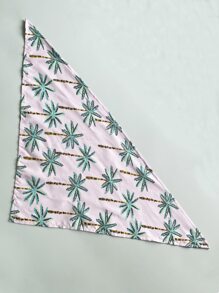 1pc Coconut Tree Print Pet Bandana - Dusty Pink - View 3