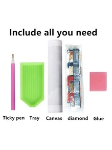 Cartoon Graphic DIY Diamond Painting Without Frame - Multicolor - View 4