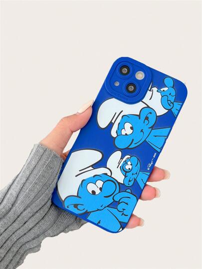 ROMWE X The Smurfs Y2K Revival Coque de téléphone portable à motif dessin animé