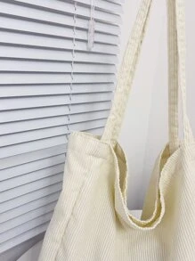 Lightweight,Business Casual Minimalist Shopper Bag For Teen Girls Women College Students,Rookies & White-Collar Workers Perfect For Office,College,Work ,Business,Commute,Outdoors, Travel, OutingsSchool Bag,Large Capacity,Portable,Classic Casual, Suitable For Teen Girls Women College Students, Perfect For Back To School,First Day Of School,Middle School, High School,Shopping,Holiday,College, Tote Bag Large, Best Fall Inspo Ideas - Beige - View 4