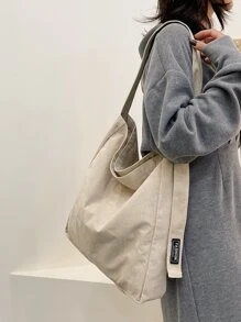 Lightweight,Business Casual Minimalist Shoulder Bag For Teen Girls Women College Students,Rookies & White-Collar Workers Perfect For Office,College,Work ,Business,Commute,Outdoors, Travel, Outings, Shoulder Bag For School - Beige - View 1