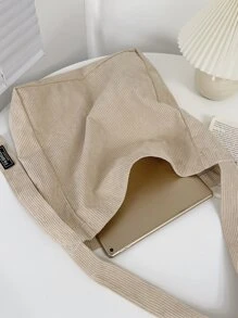 Lightweight,Business Casual Minimalist Shoulder Bag For Teen Girls Women College Students,Rookies & White-Collar Workers Perfect For Office,College,Work ,Business,Commute,Outdoors, Travel, Outings, Shoulder Bag For School - Beige - View 2