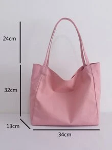 Minimalist Large Capacity Tote Baghandbag,Shoulder BagMinimalist,CasualSolid ColorLightweight,Portablefor Women, Rookies & White-Collar Workers,For Girl,For College Students,For Womangift Bag,Work ,Business,Commute,Outdoors, Travel, Outings,ShoppingSchool Bag,Large Capacity,Portable, Suitable For Teen Girls Women College Students, Perfect For Back To School,First Day Of School,Middle School, High School,Shopping,Holiday - Pink - View 6